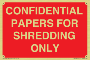 CONFIDENTIAL PAPERS FOR SHREDDING ONLY